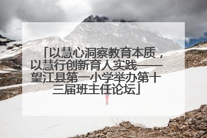 以慧心洞察教育本质，以慧行创新育人实践——望江县第一小学举办第十三届班主任论坛
